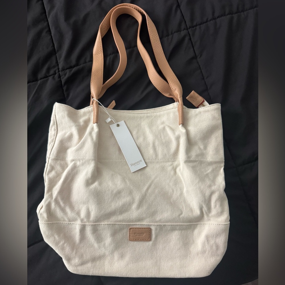 Hammitt Cream Tote with Tan Straps